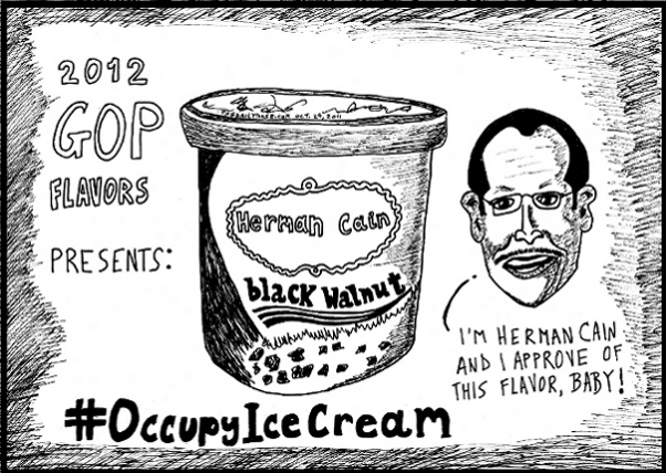 black walnut herman cain editorial cartoon by laughzilla for the daily dose