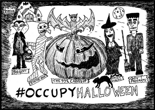 occupy halloween editorial cartoon by laughzilla for the daily dose